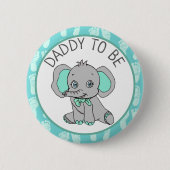 Elephant Themed Vater to Be Baby Shower Button (Vorderseite)