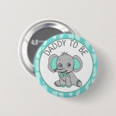 Elephant Themed Vater to Be Baby Shower Button (Vorne & Hinten)