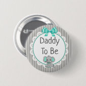 Elephant Themed Vater to Be Baby Shower Button (Vorne & Hinten)