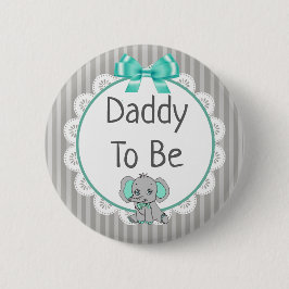Elephant Themed Vater to Be Baby Shower Button