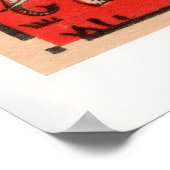 Elephant Three Elephants Vintage Matchbox Label Poster (Ecke)