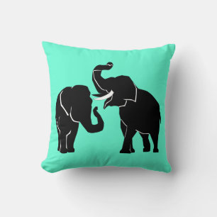 Elephant Throw Pillow - Custom Colors Kissen