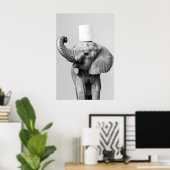 Elephant Toilet Paper Roll Print, Funny Bathroom Poster (Heimbüro)