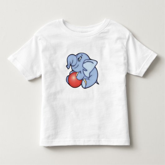 Elephant Toy Blue mit Ball Kleinkind T-shirt (Vorderseite)