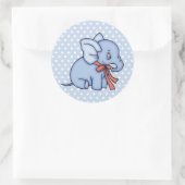 Elephant Toy Blue Runder Aufkleber (Tasche)