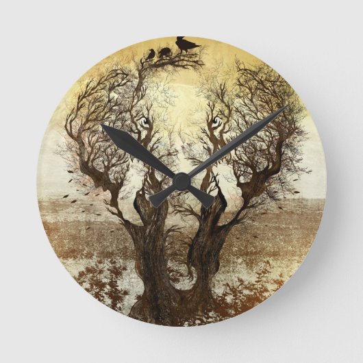 Elephant Tree Abstrakt Runde Wanduhr (Vorderseite)