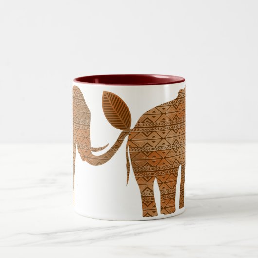 Elephant Tribal Art Design 2_tone Tasse (Mittel)