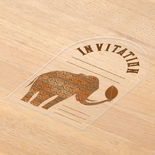 Elephant Tribal Art Design Acryleinladungen (Ablage )