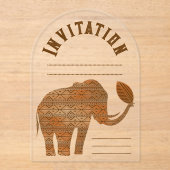 Elephant Tribal Art Design Acryleinladungen (Vorderseite)