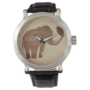 Elephant Tribal Art Design Armbanduhr