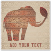 Elephant Tribal Art Design Aufkleber (Vorderseite)