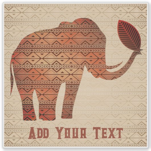 Elephant Tribal Art Design Aufkleber (Vorderseite)
