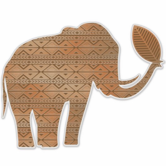 Elephant Tribal Art Design Aufkleber (Vorderseite)