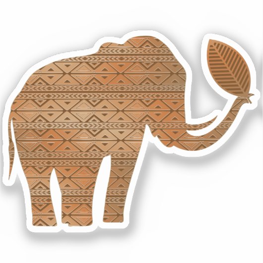Elephant Tribal Art Design Aufkleber (Vorderseite)