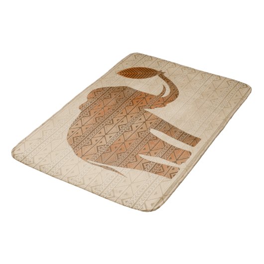 Elephant Tribal Art Design Badematte (Schrägansicht)