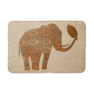 Elephant Tribal Art Design Badematte
