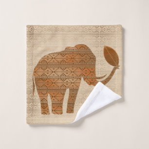 Elephant Tribal Art Design Badhandtuch Set