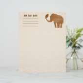 Elephant Tribal Art Design Briefbogen (Stehend Vorderseite)