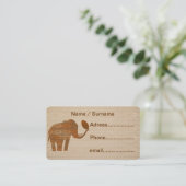 Elephant Tribal Art Design Business Cards Visitenkarte (Stehend Vorderseite)