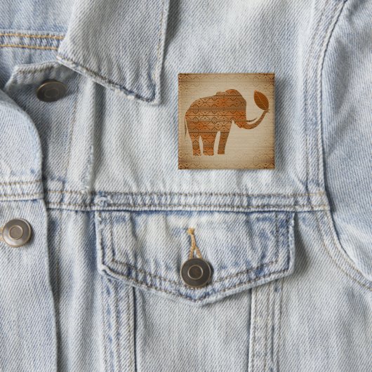 Elephant Tribal Art Design Button (Beispiel)