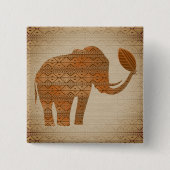 Elephant Tribal Art Design Button (Vorderseite)