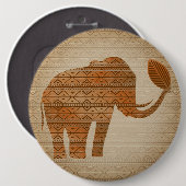 Elephant Tribal Art Design Button (Vorne & Hinten)