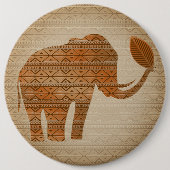 Elephant Tribal Art Design Button (Vorderseite)