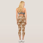 Elephant Tribal Art Design Capri Leggings (Rückseite)