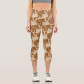 Elephant Tribal Art Design Capri Leggings (Vorderseite)