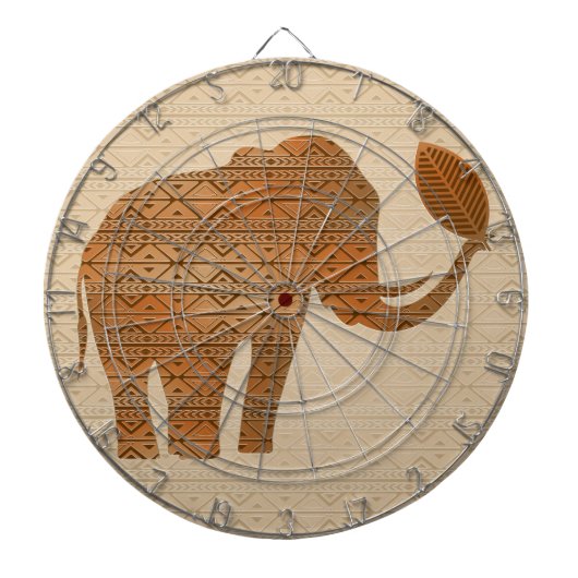 Elephant Tribal Art Design Dartscheibe (vorne)
