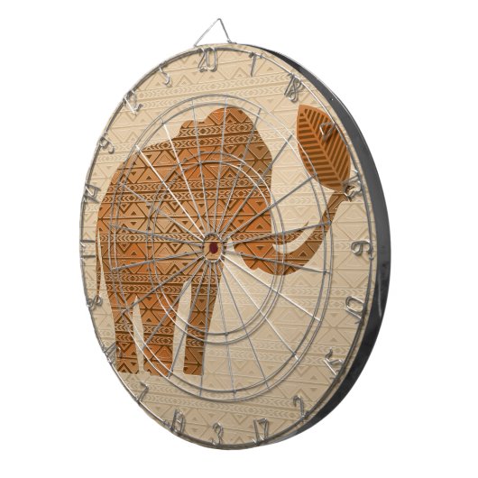 Elephant Tribal Art Design Dartscheibe (Vorderseite rechts)