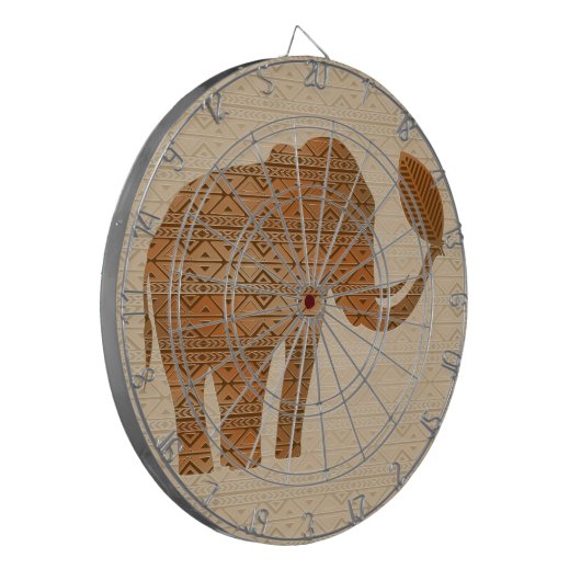 Elephant Tribal Art Design Dartscheibe (Vorderseite Links)
