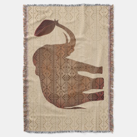 Elephant Tribal Art Design Decke (Vorderseite Vertikal)