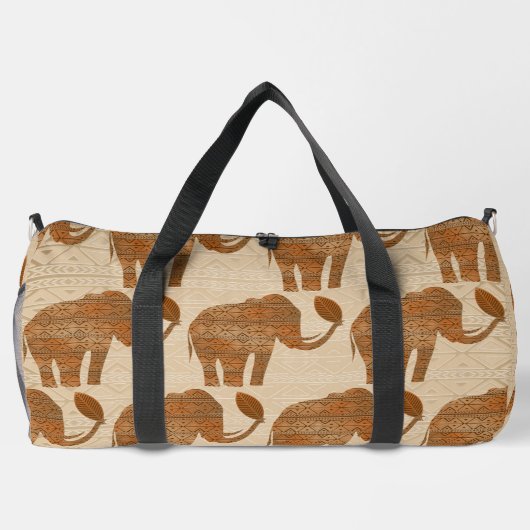 Elephant Tribal Art Design Duffle Bag (Rückseite)