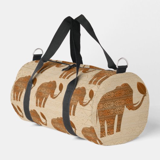 Elephant Tribal Art Design Duffle Bag (Linke Seite)