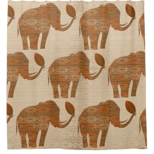 Elephant Tribal Art Design Duschvorhang (Vorderseite)