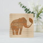 Elephant Tribal Art Design Einladung (Stehend Vorderseite)