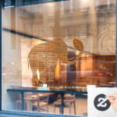 Elephant Tribal Art Design Fensteraufkleber (Café-Fenster)