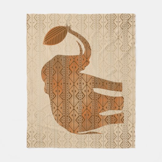 Elephant Tribal Art Design Fleecedecke (Vorderseite)