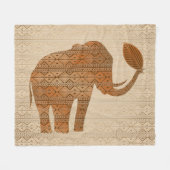 Elephant Tribal Art Design Fleecedecke (Vorderseite (Horizontal))