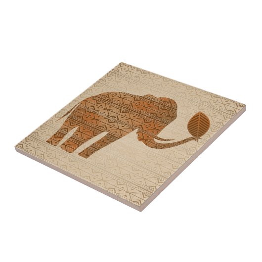 Elephant Tribal Art Design Fliese (Seite)