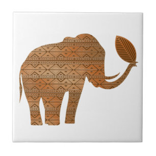 Elephant Tribal Art Design Fliese
