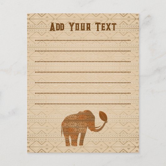 Elephant Tribal Art Design Flyer (Hinten)