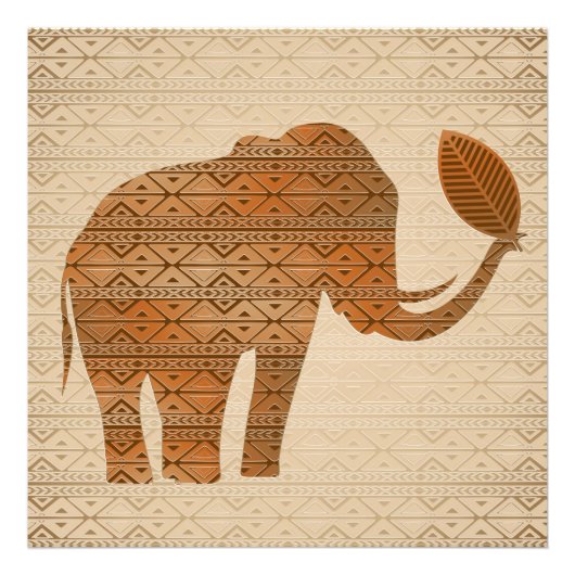 Elephant Tribal Art Design Fotodruck (Vorne)