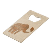 Elephant Tribal Art Design Geldbeutel Flaschenöffner (Vorderseite Schrägansicht)