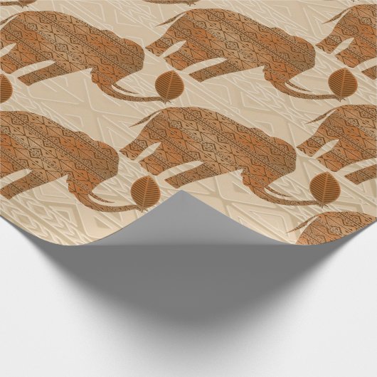 Elephant Tribal Art Design Geschenkpapier (Ecke)
