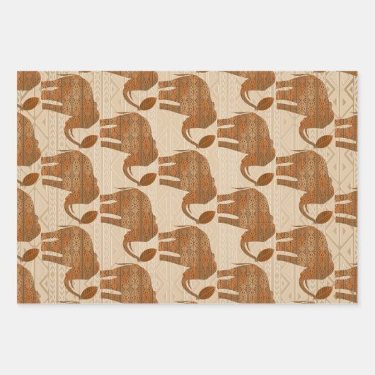 Elephant Tribal Art Design Geschenkpapier Set (Vorderseite 2)
