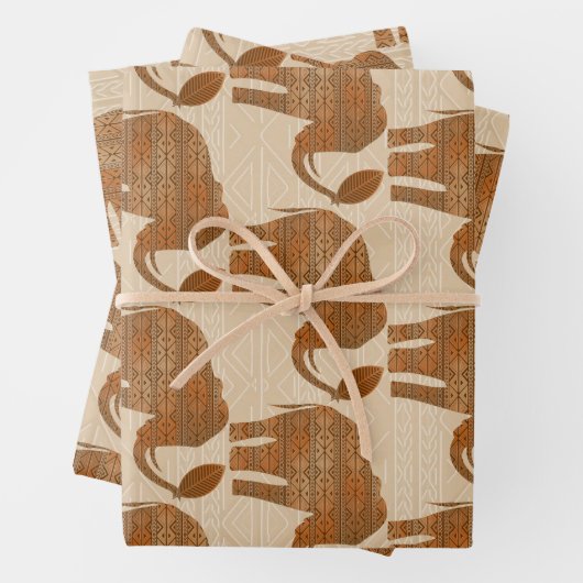Elephant Tribal Art Design Geschenkpapier Set (Beispiel)