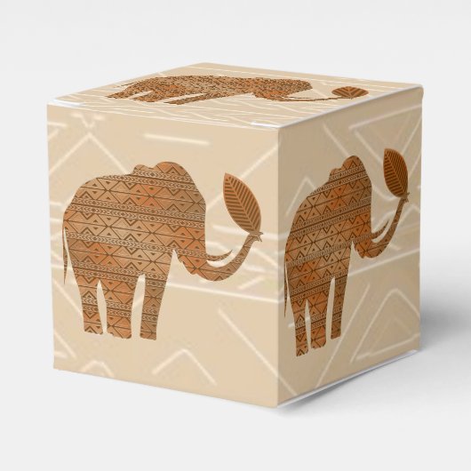 Elephant Tribal Art Design Geschenkschachtel (Vorderseite)