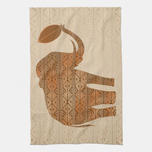 Elephant Tribal Art Design Geschirrtuch (Vertikal)